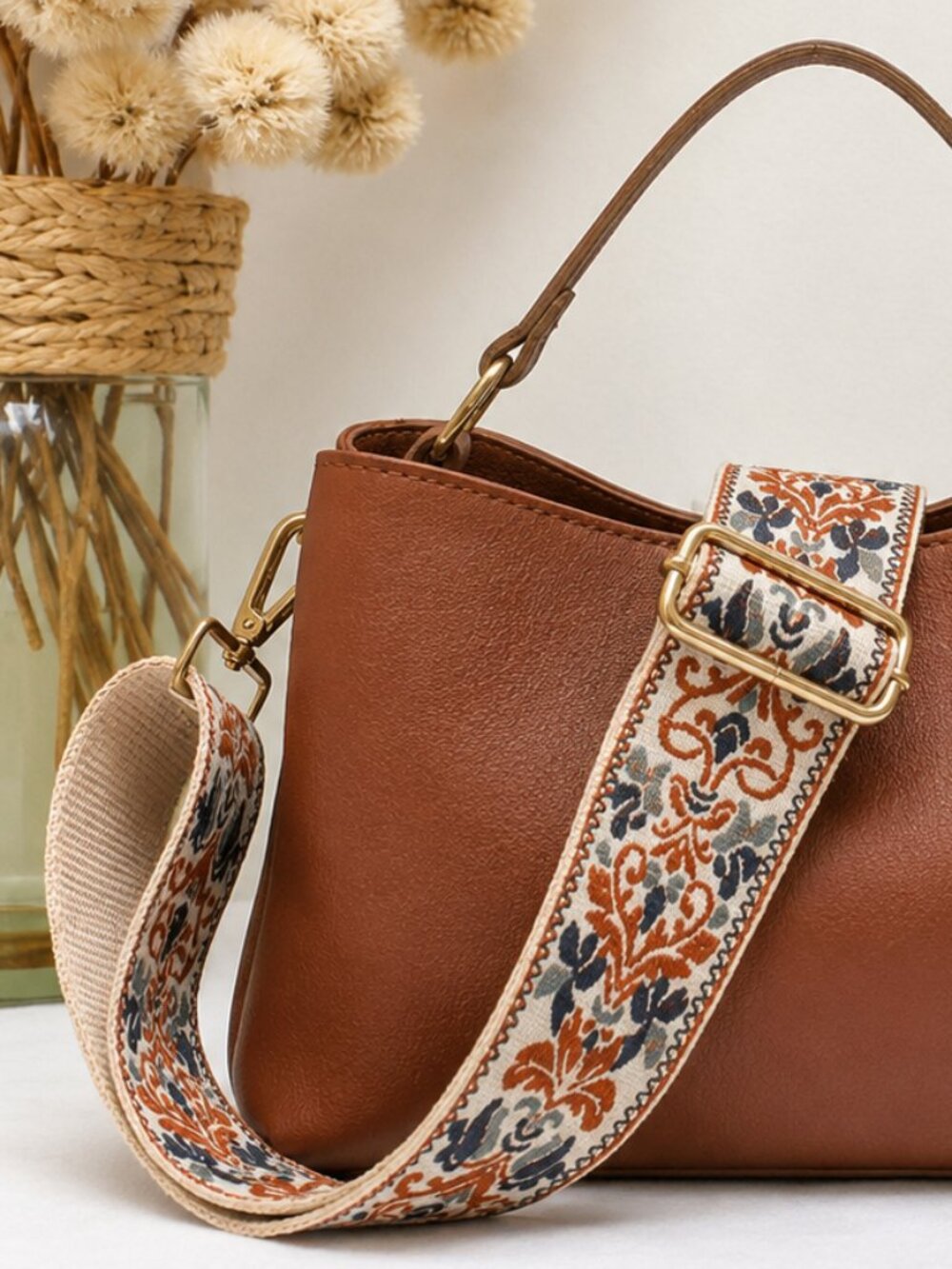 Boho Chic Embroidered Adjustable Strap For Handbag Tote Crossbody Camera Bag - Picture 10 of 10